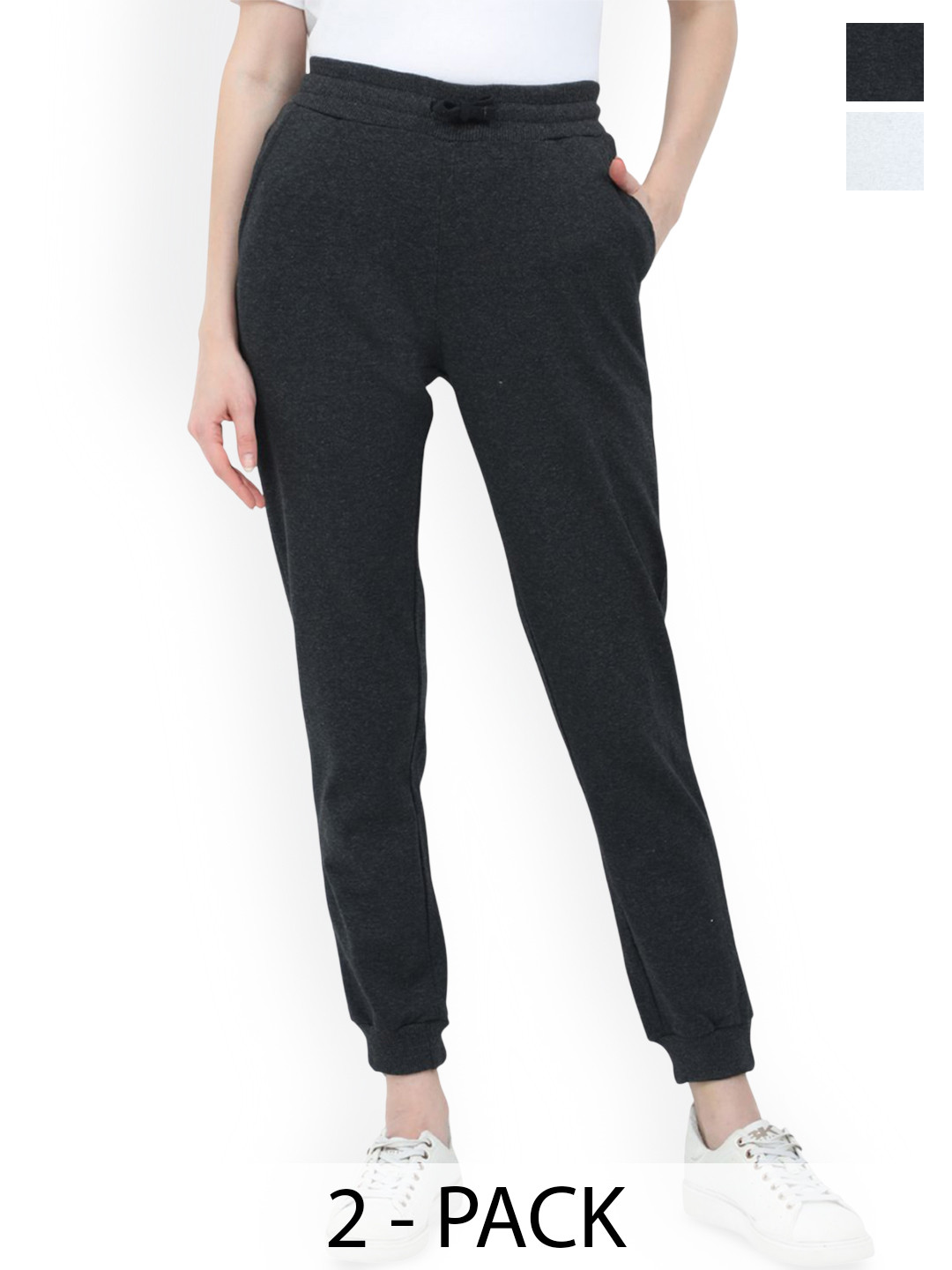 Honeysuckle by Cotton Colors Women Pack Of 2 Cotton Relaxed-Fit Joggers