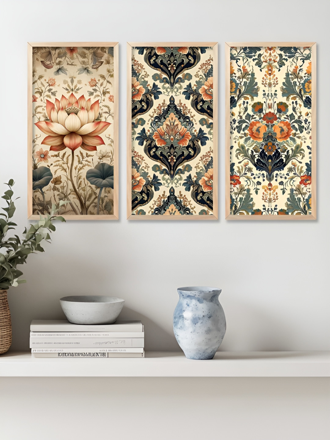 Kotart Traditional Wood Wall Rectangle Paintings Wall Art - 19x10In