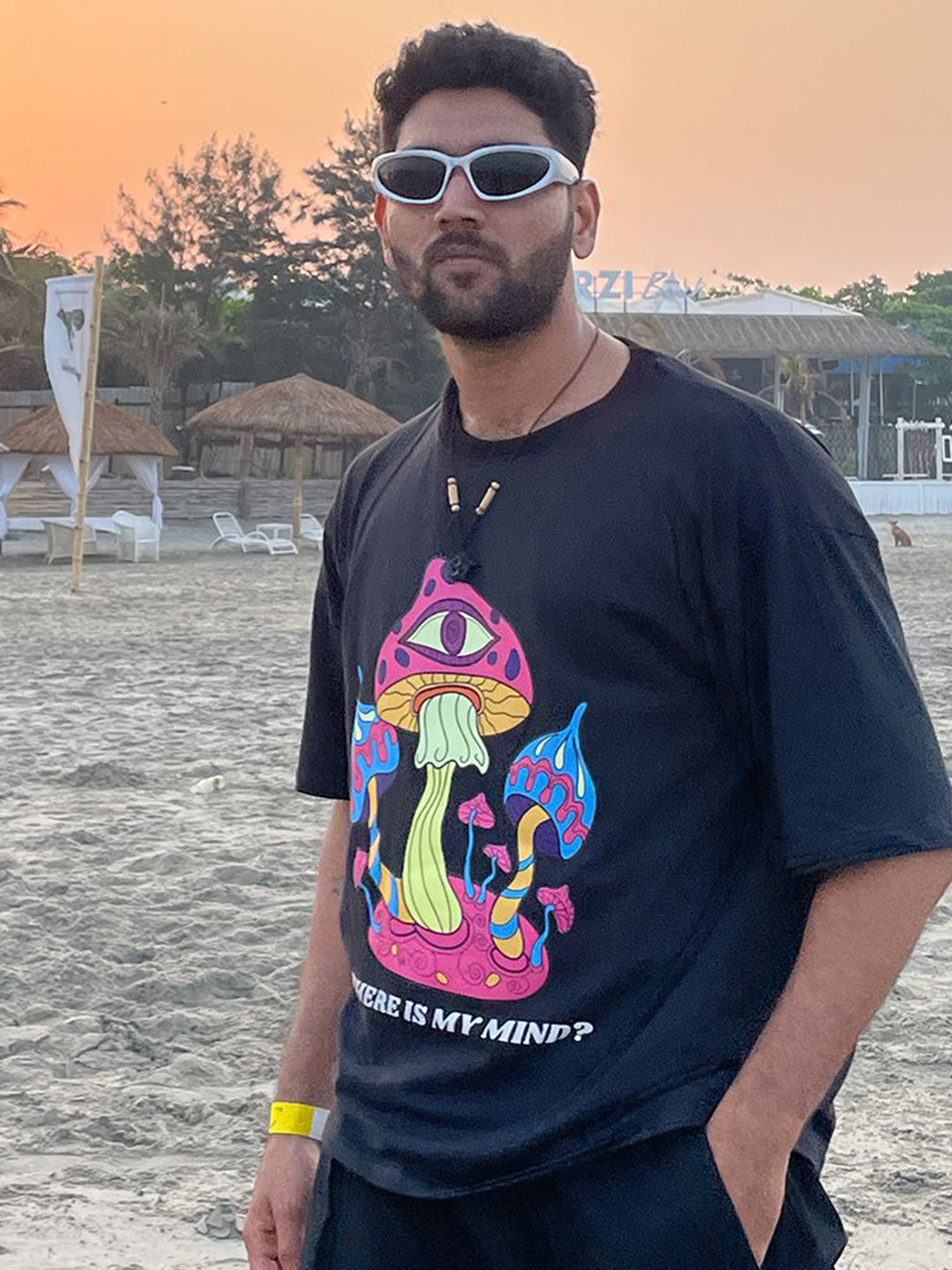 Fmagnet Clothing Acid Mushroom Reflective Oversized T-shirt