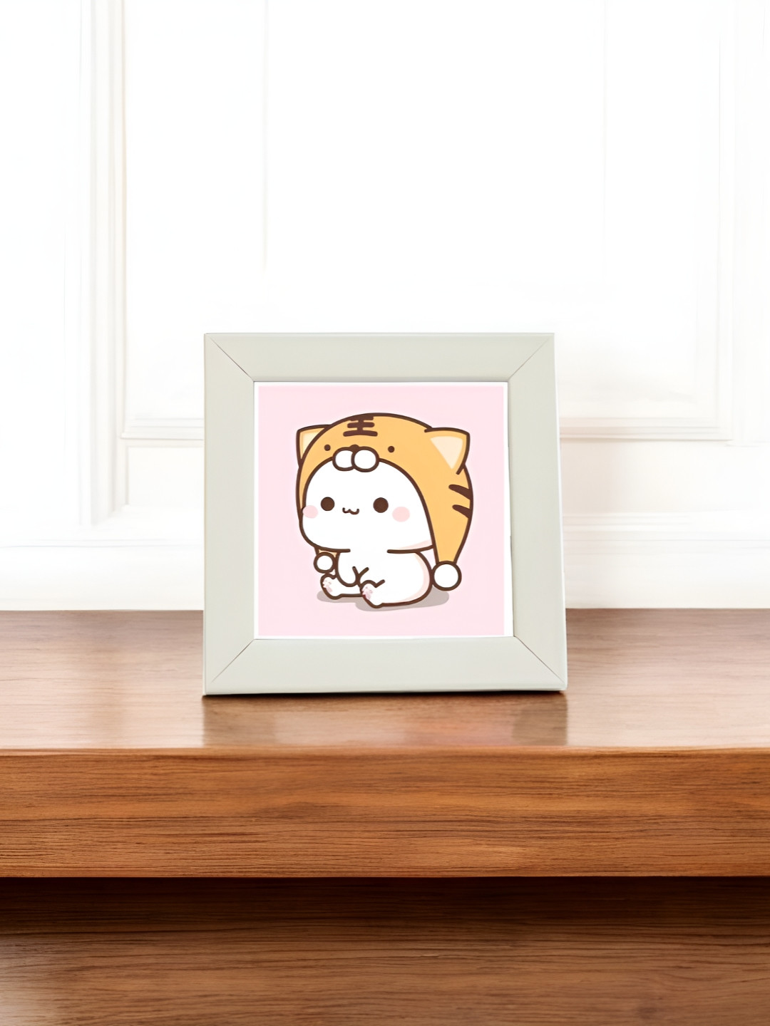 Anikmart White Anime Printed MDF Table Photo Frame