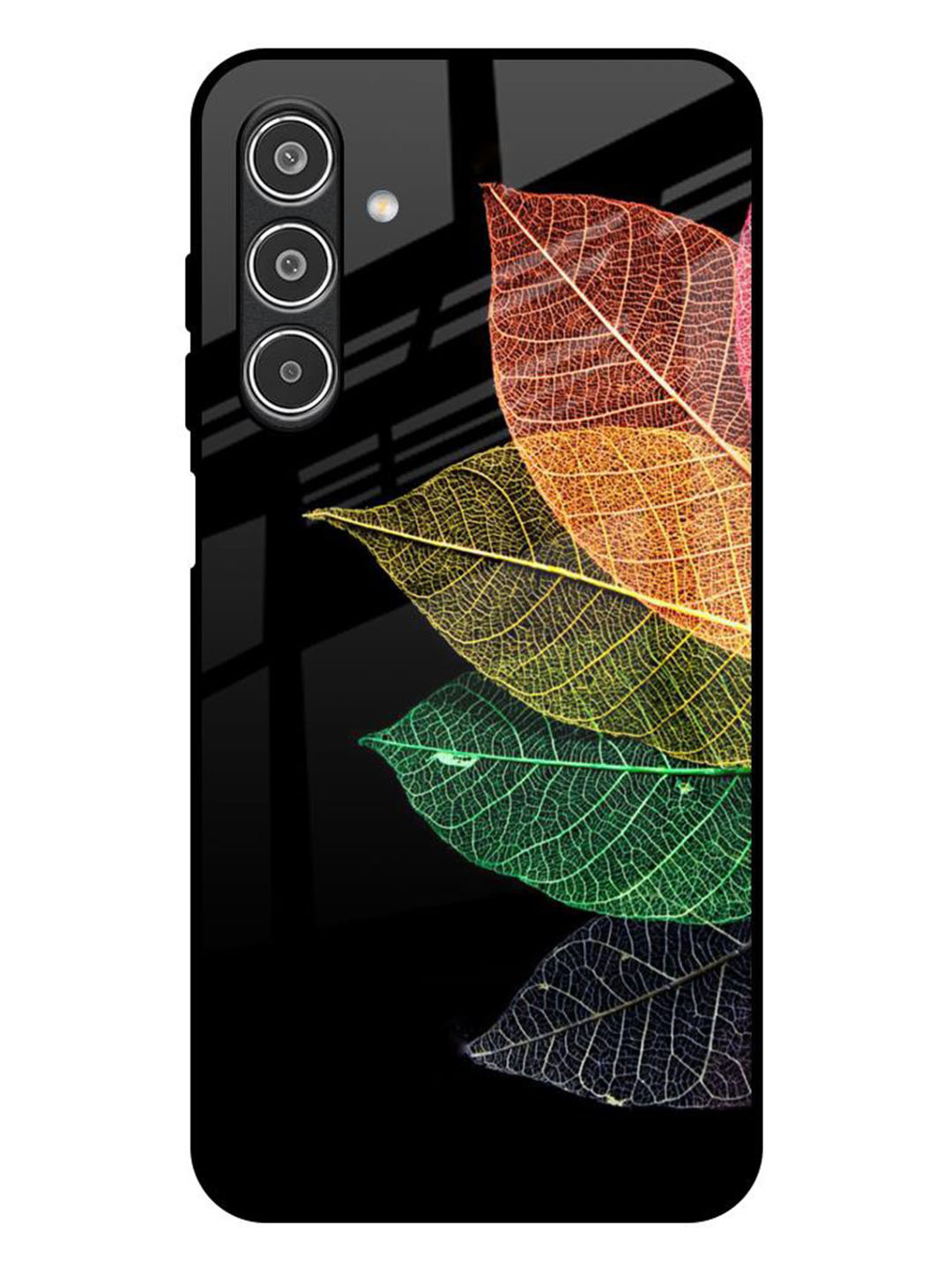 QRIOH Colourful Leaves Real Glass Printed Samsung Galaxy A26 5G Back Case