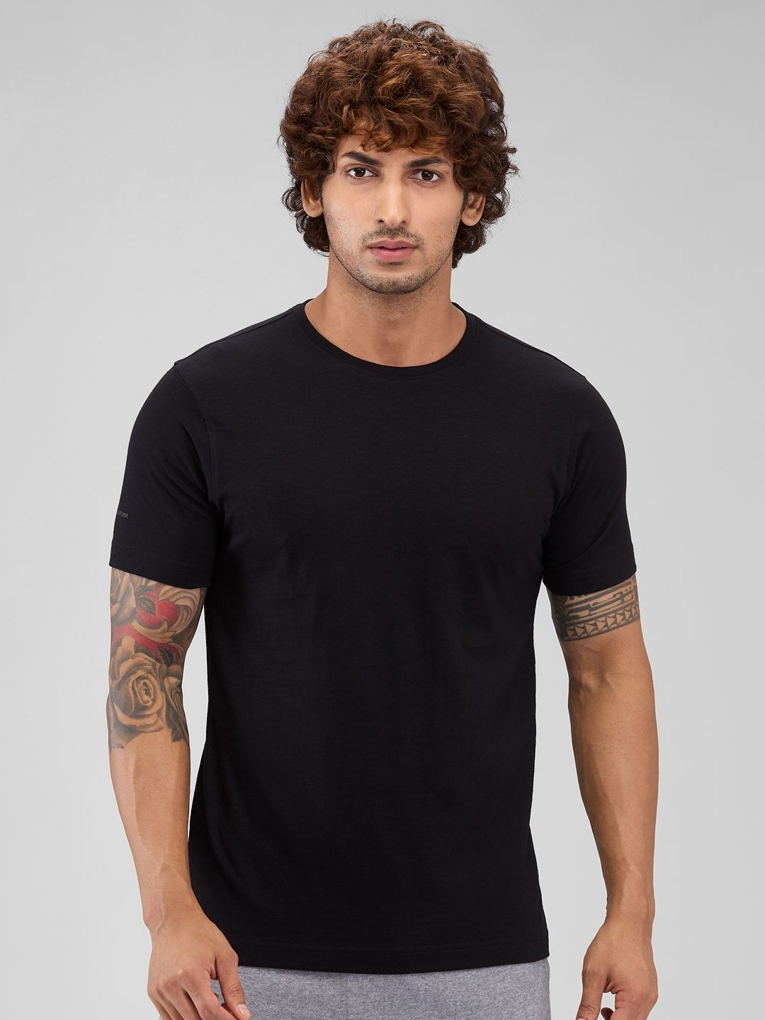 Park Avenue Men Solid Round Neck Cotton T-shirt