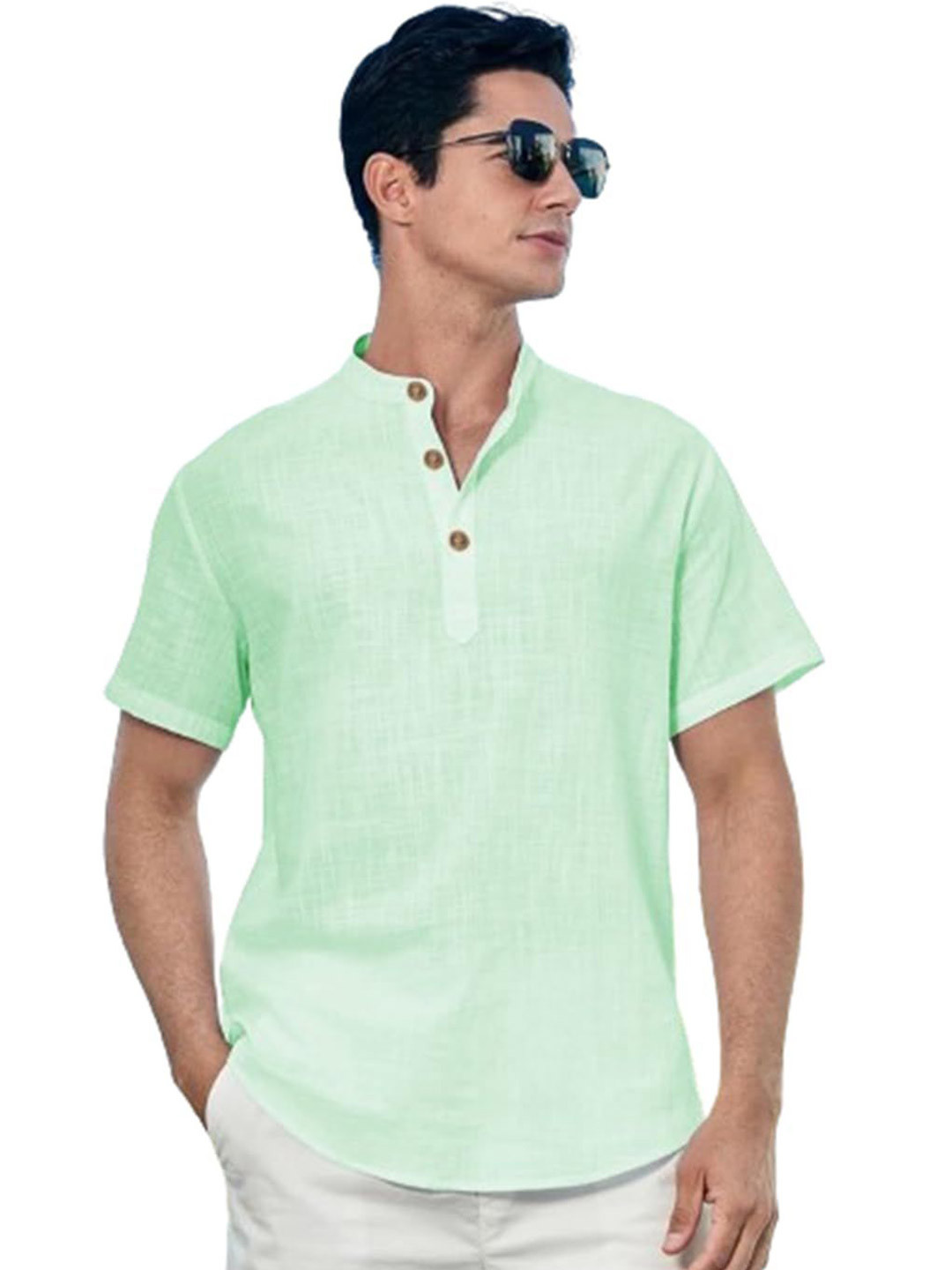 EdinWolf Men India Slim Fit Band Collar Solid Cotton Casual Kurta