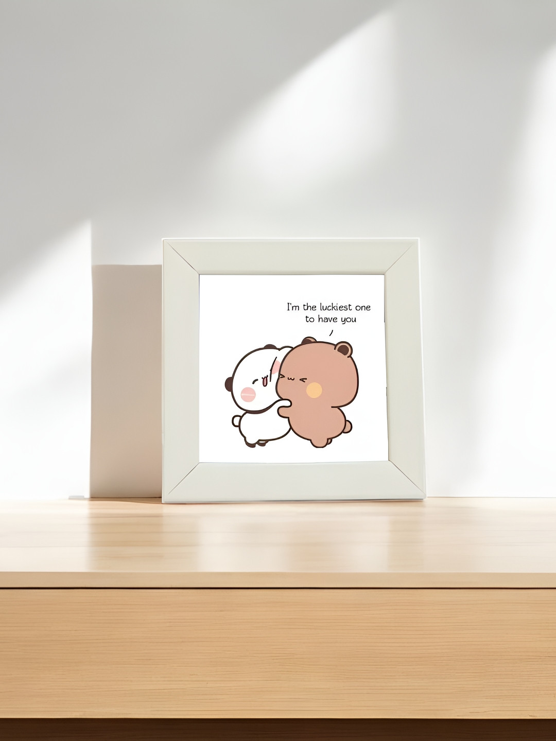 Anikmart White Anime Design MDF Table Photo Frame