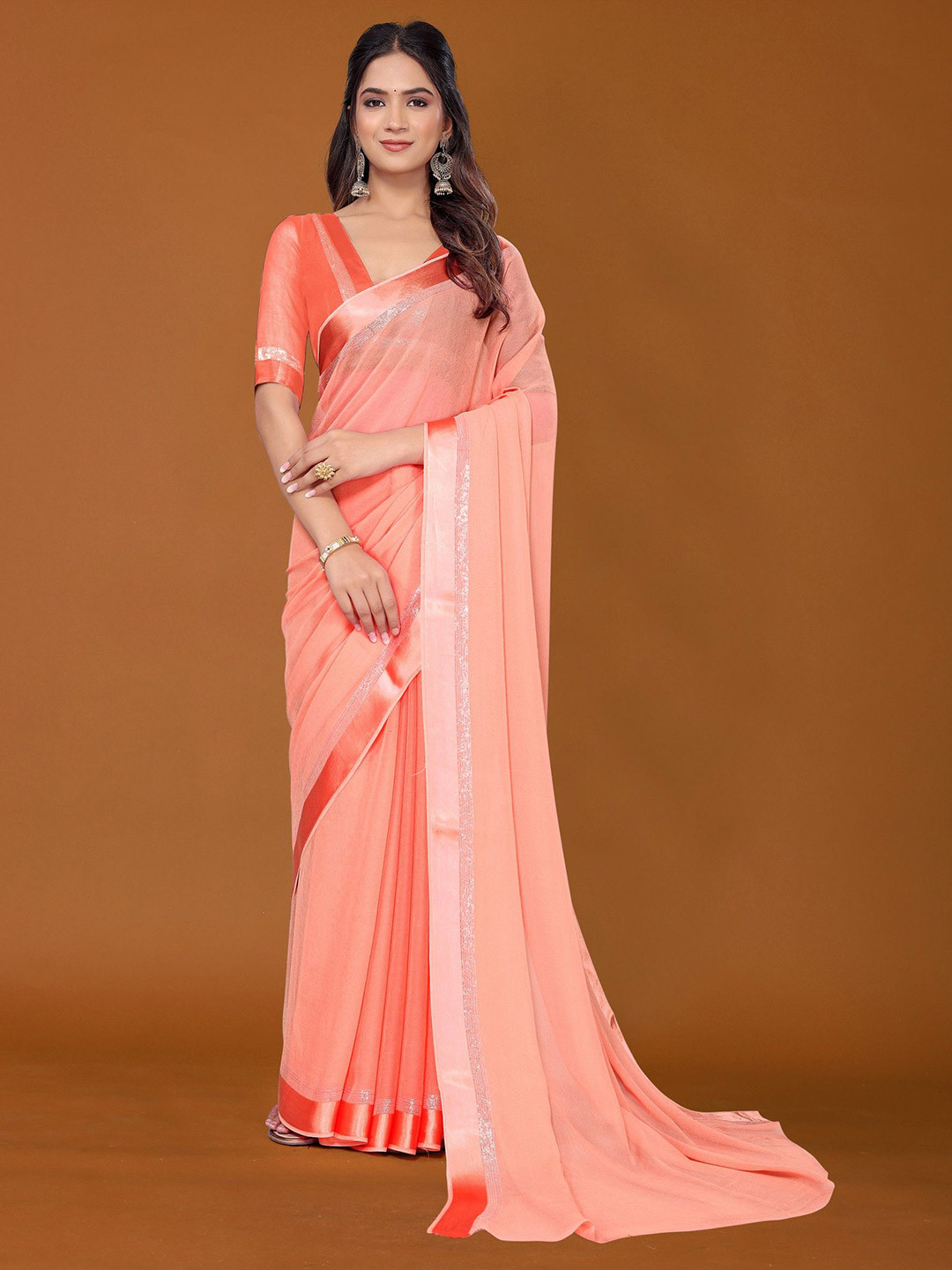 Avojee Pure Gerogette Zari Saree
