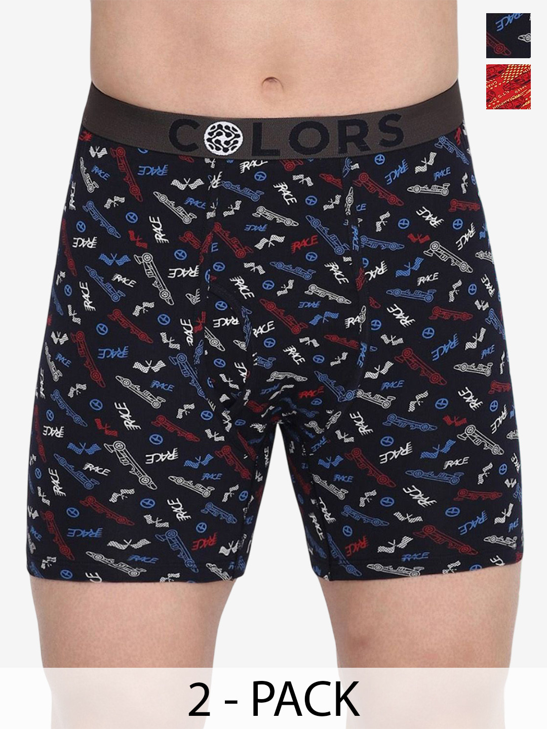 COLORS by Rupa Frontline Men Pack Of 2 Printed Assorted Trunks