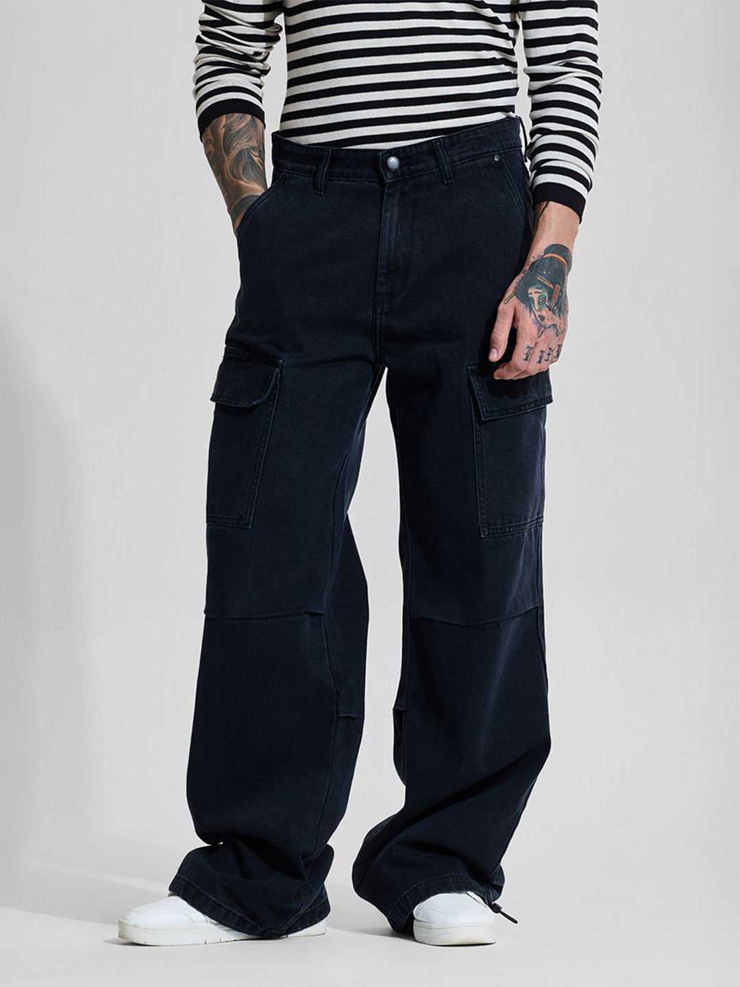 Snitch Men Snitch Black Mid-Rise Loose Fit  Jeans