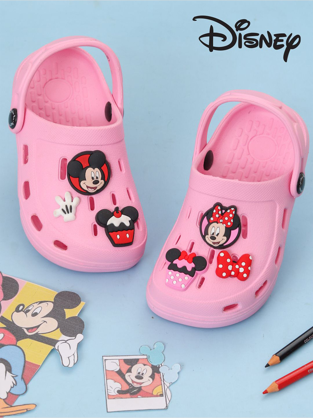 Yellow Bee Girls Disney Mickey & Minnie Mouse Clogs Flip-Flops