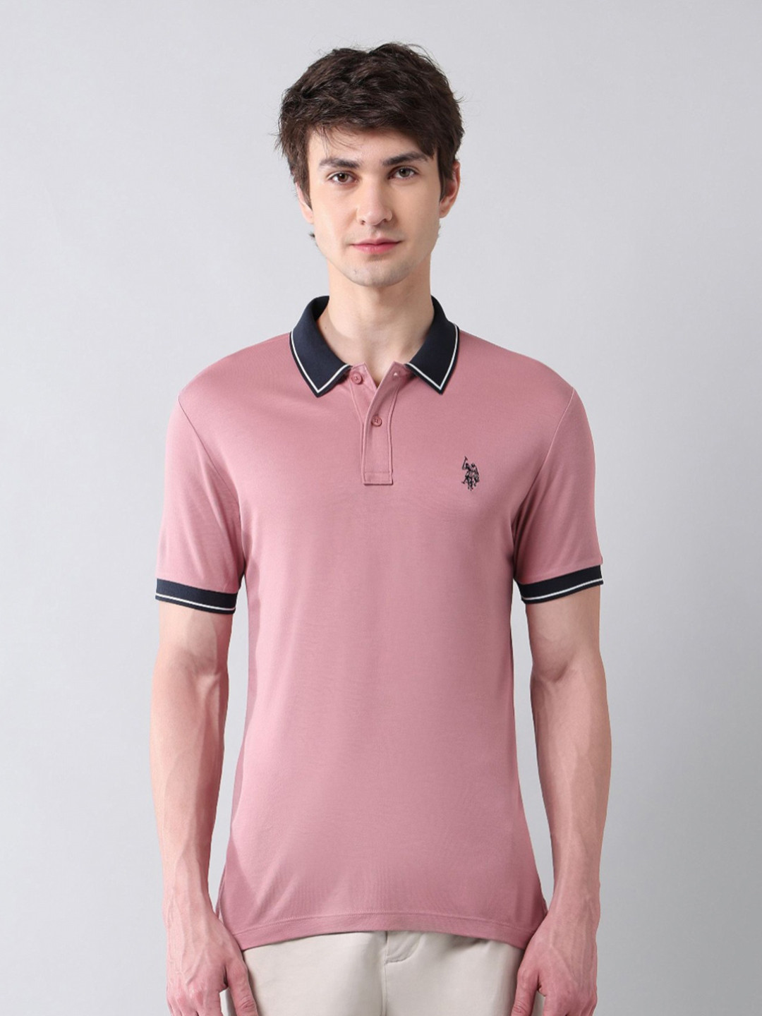 U.S. Polo Assn. Denim Co. Men Polo Collar Applique T-shirt