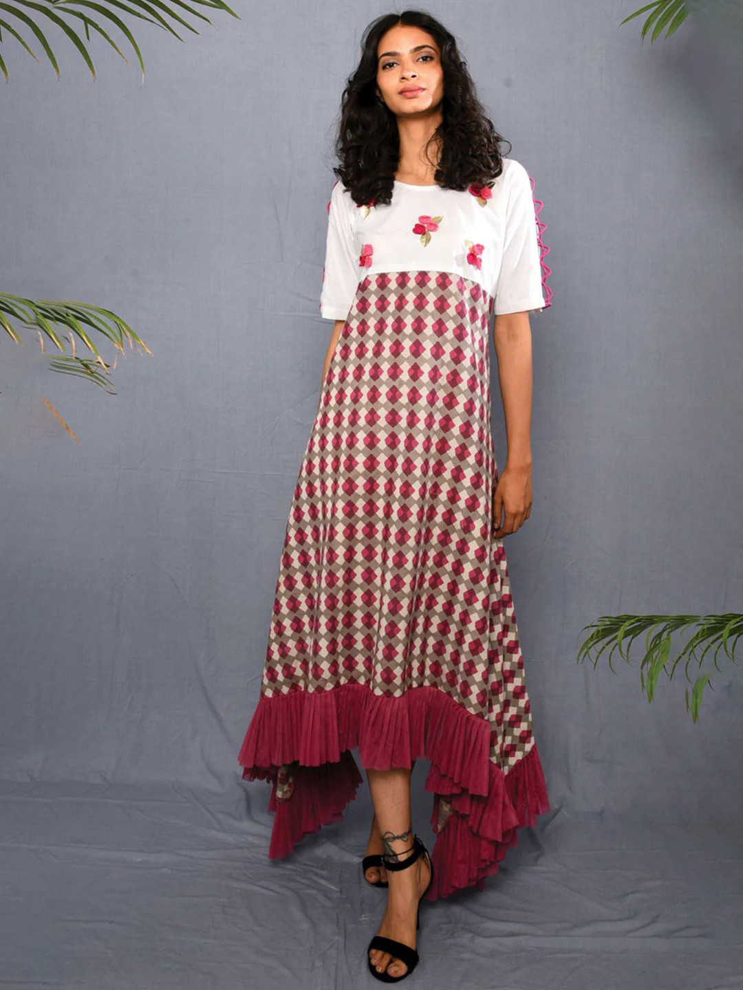 Aapro Women Pink Asymmetrical Dress