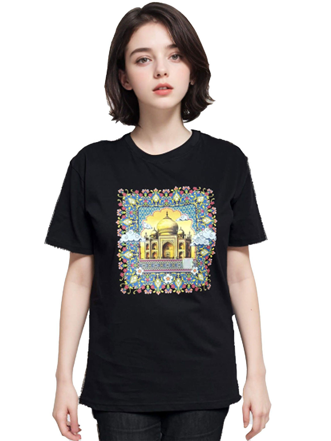 MAATIR DESIGNS Graphic Print Cotton Top