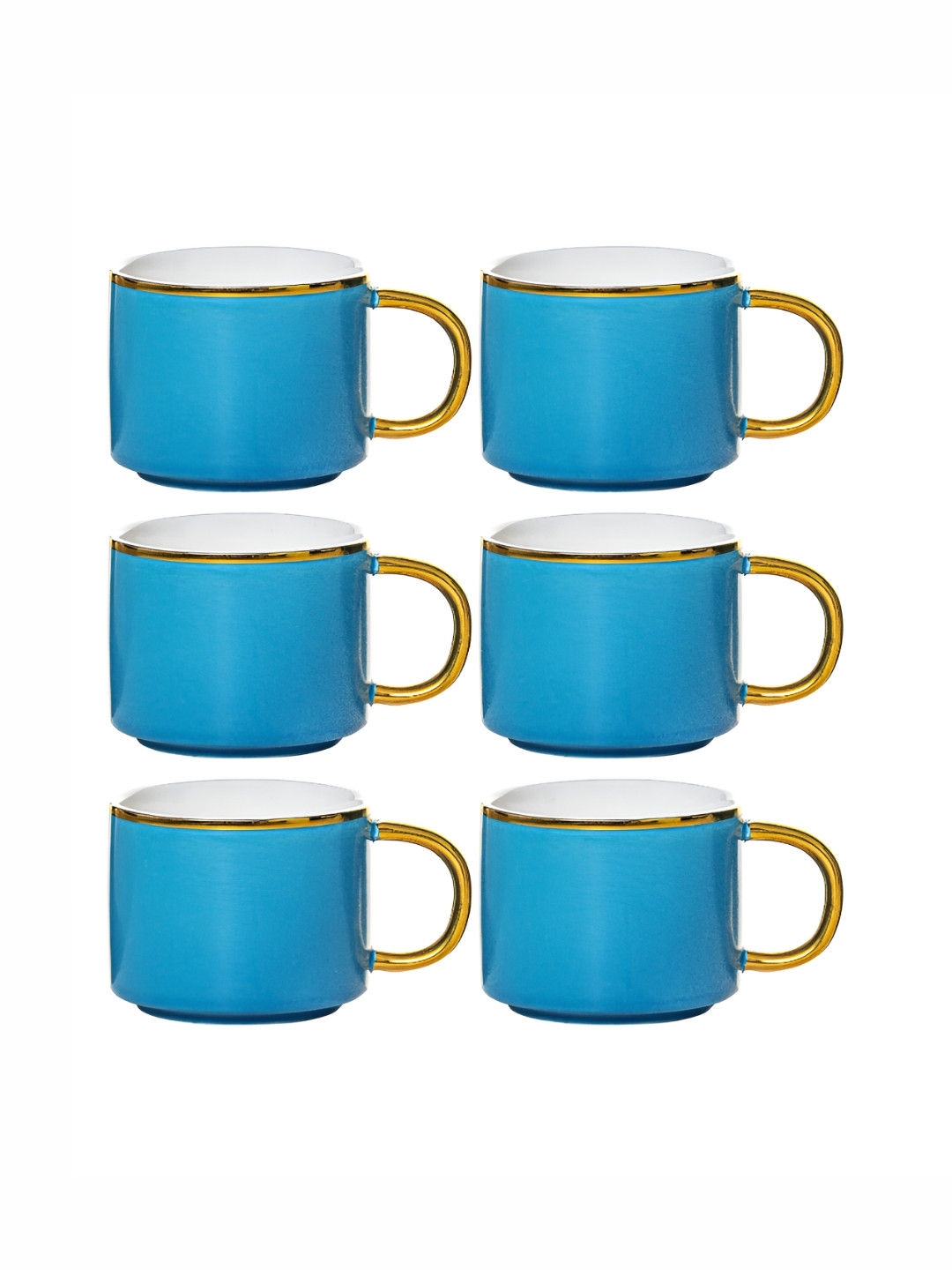 Roxx Farmhouse Blue Porcelain Handmade 6 Piece Mugs-200ml