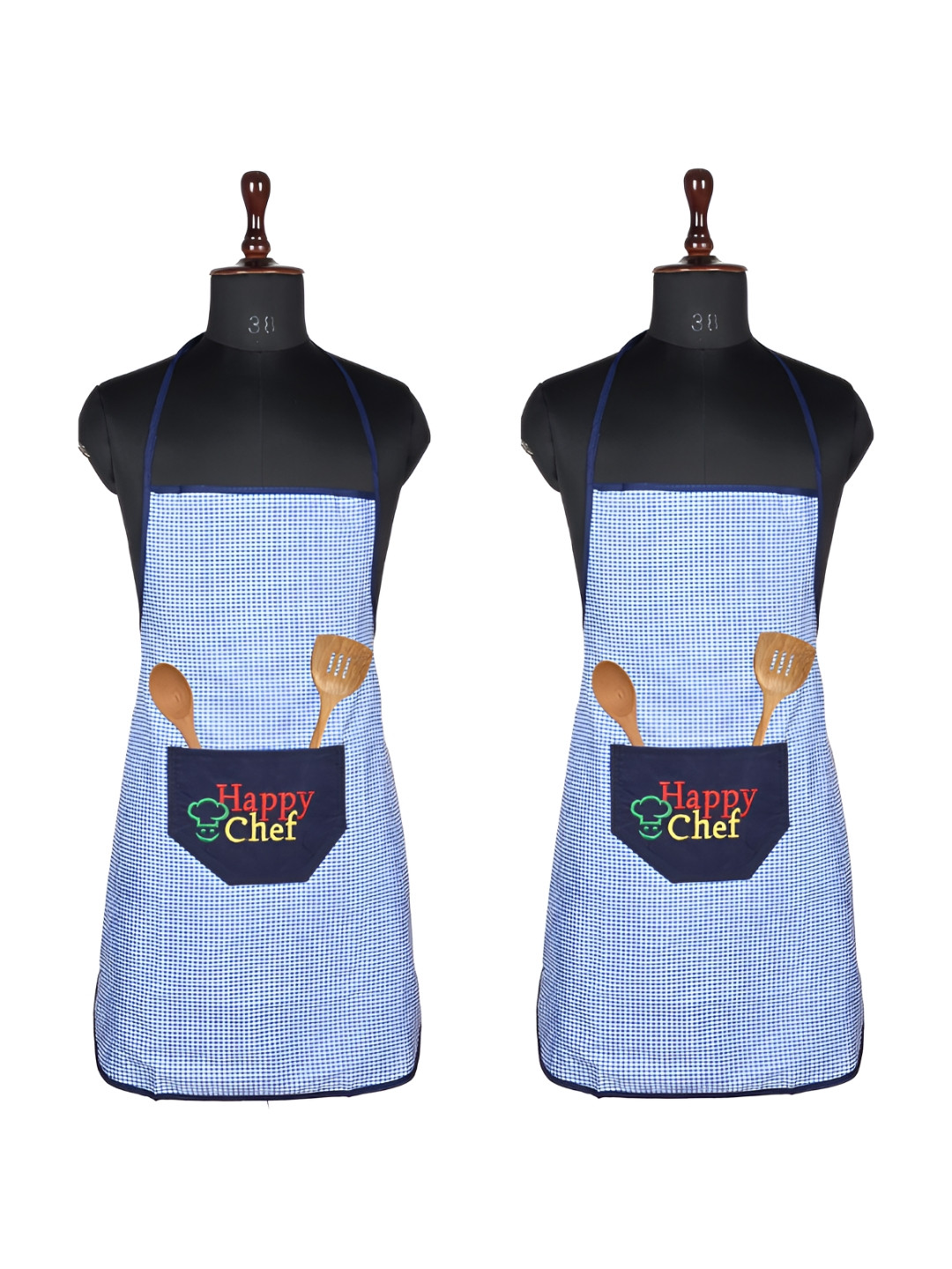 Aura 2-Pcs Blue & White Water-ProofAprons
