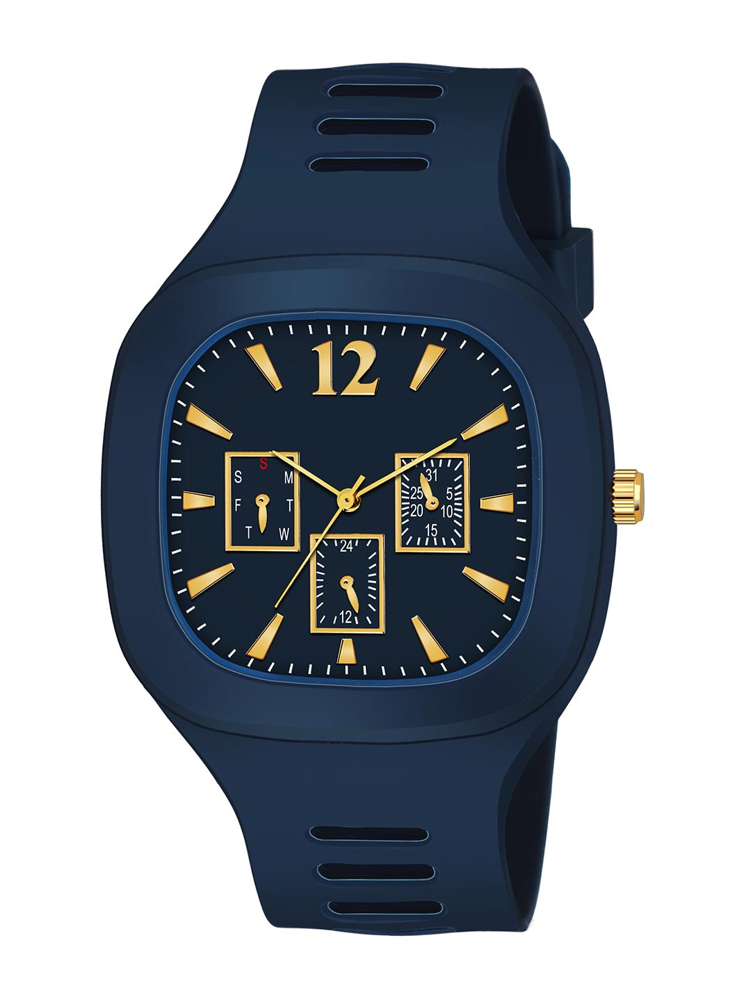 THE SHOPOHOLIC Men Dial & Straps Analogue Watch Square Blue