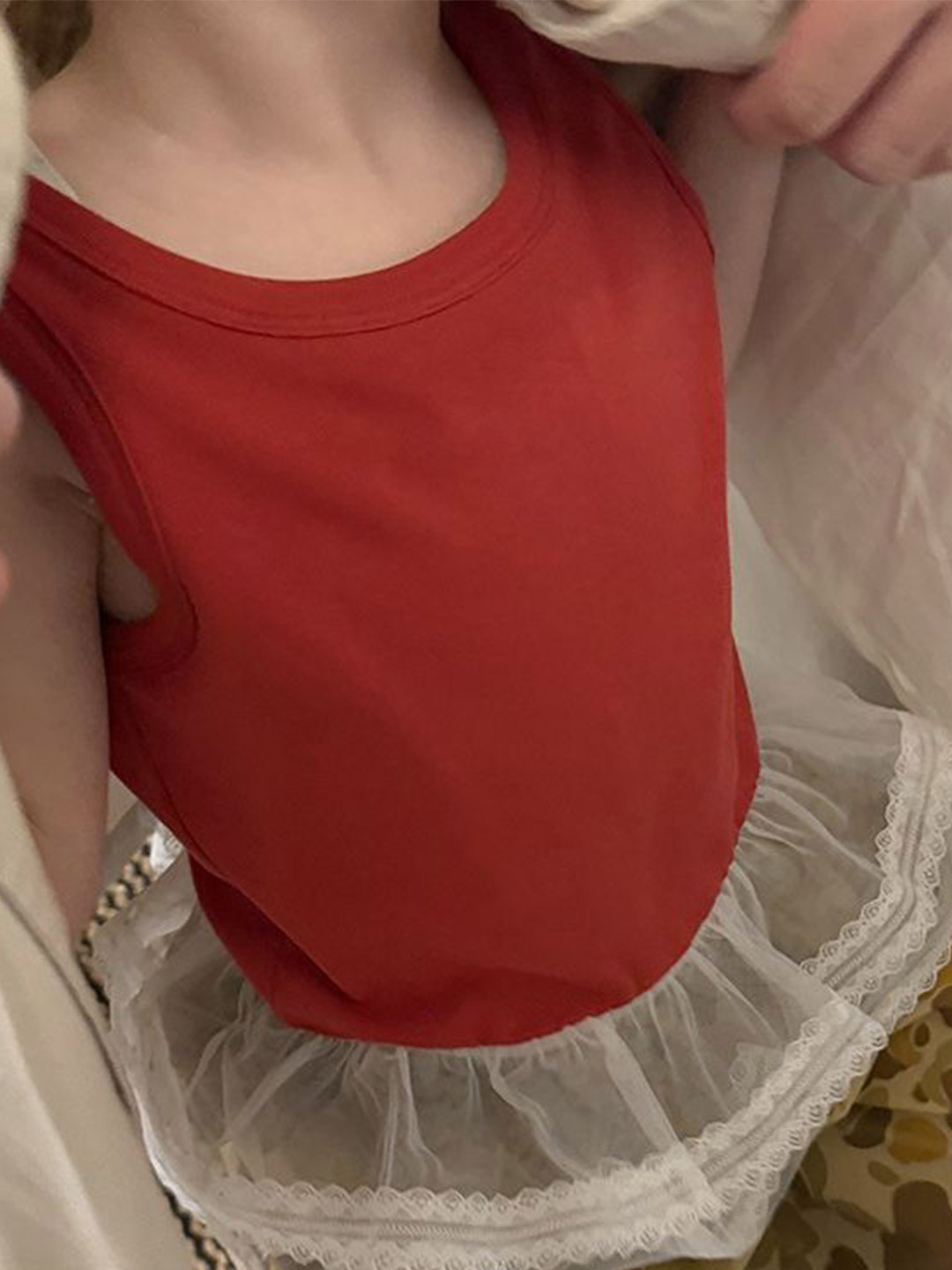 LULU & SKY Girl Cherry Red Tank Top