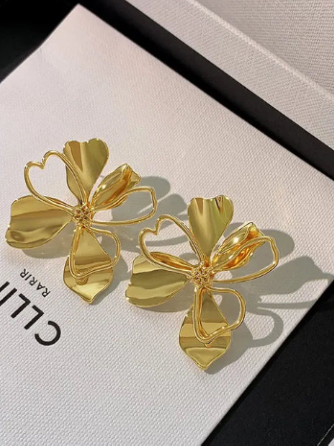 SUBHAGALANKAR Gold-Plated  2 Layer Floral Studs