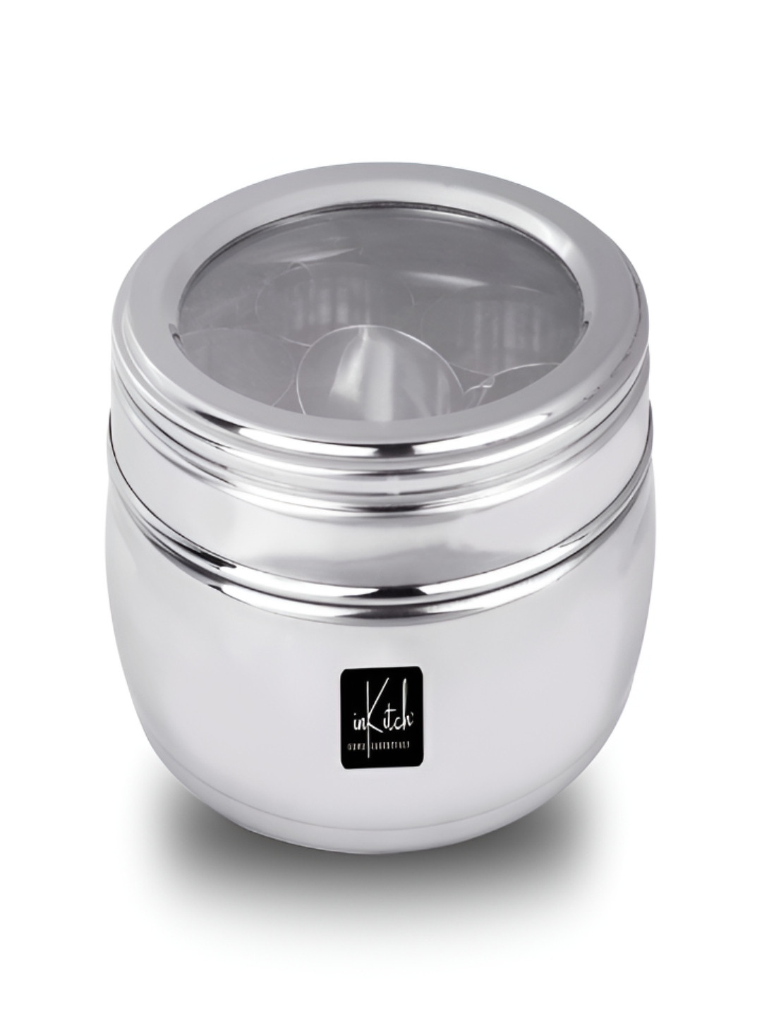 inKitch Silver-Toned Stainless Steel Dishwasher Safe Spice Box 1100ml