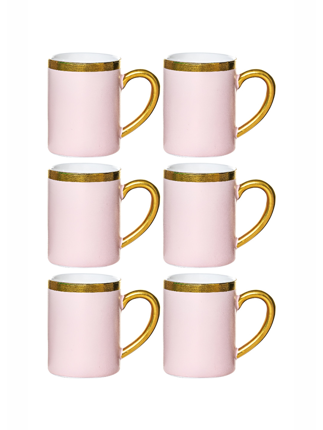 Roxx Pink Porcelain Microwave Safe 6 Piece Mugs-220ml