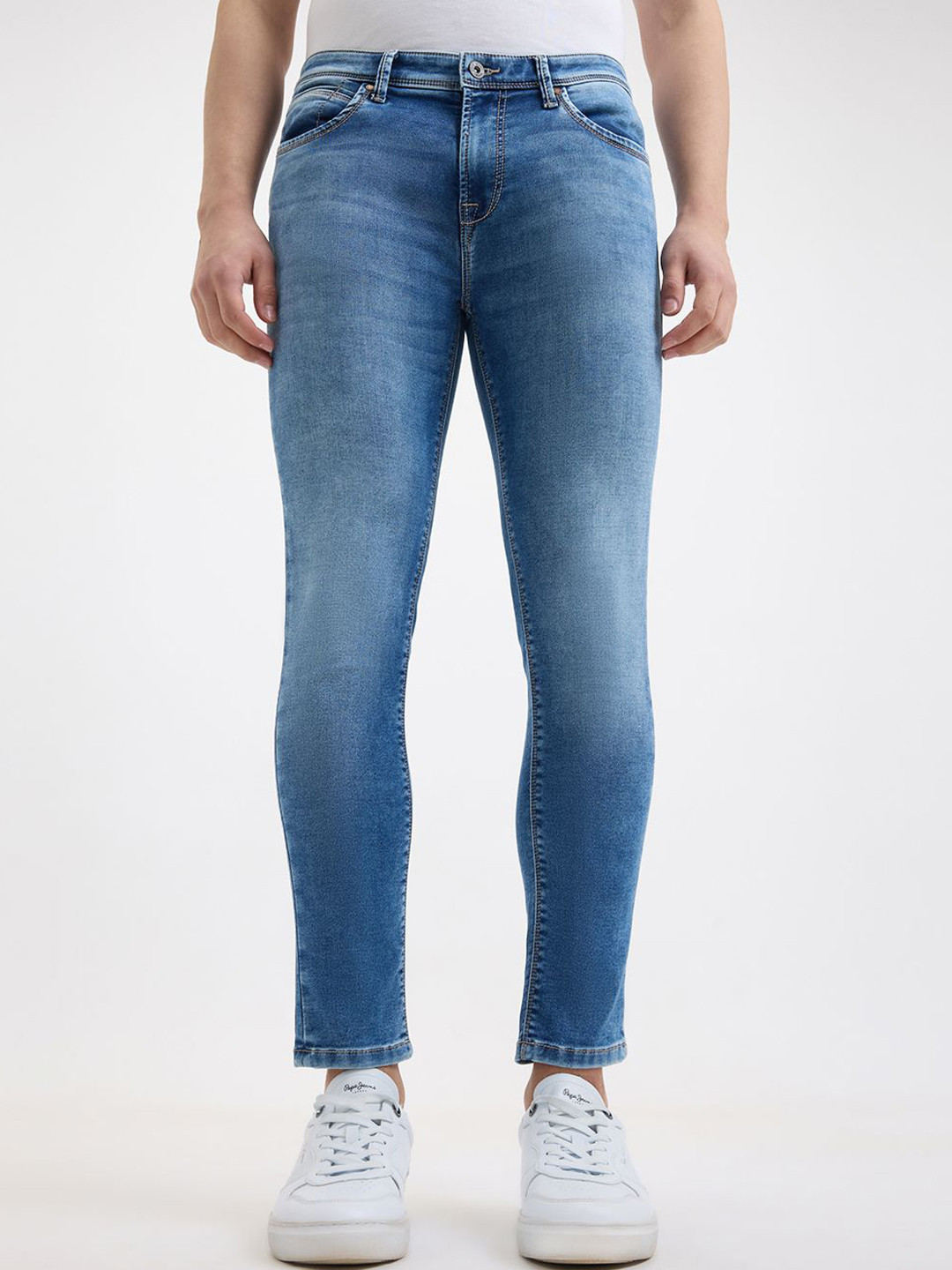 Pepe Jeans Men Oliver Light Fade Skinny Fit Stretchable Jeans