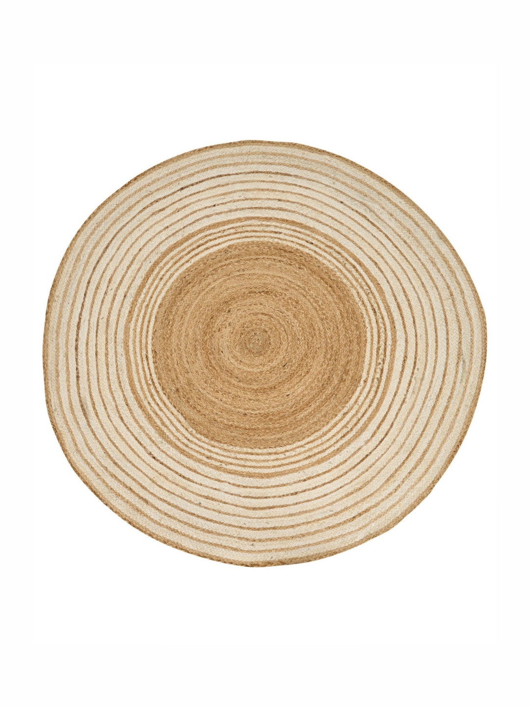 Art Avenue Madagascar Beige Textured Round Floor Jute Carpet