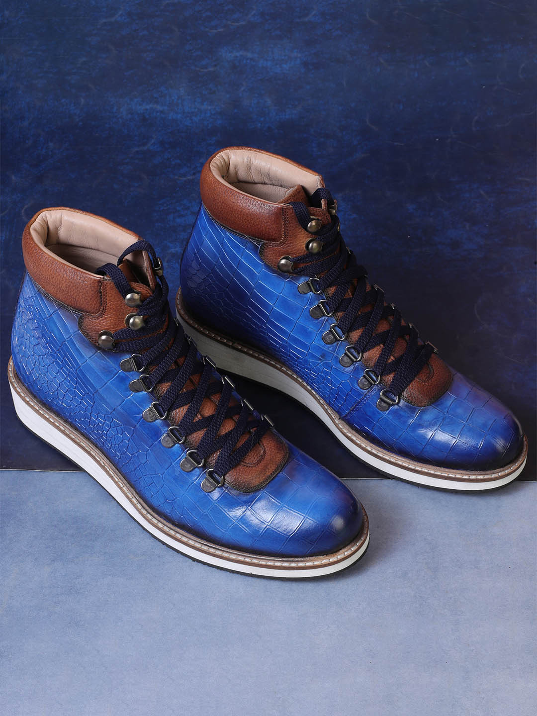 MILLE DOLLARI Noa Men Textured Hiker Style Laceup Boots