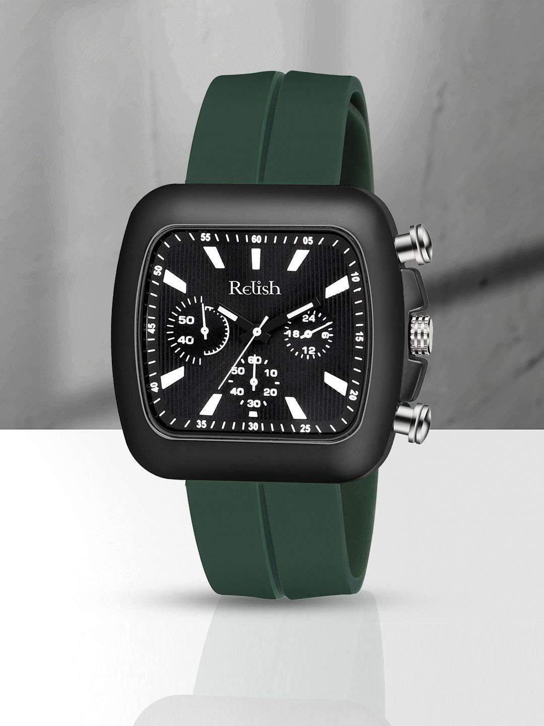 Relish Men Skeleton Dial & Straps Reset Time Analogue Watch RE-NW2017