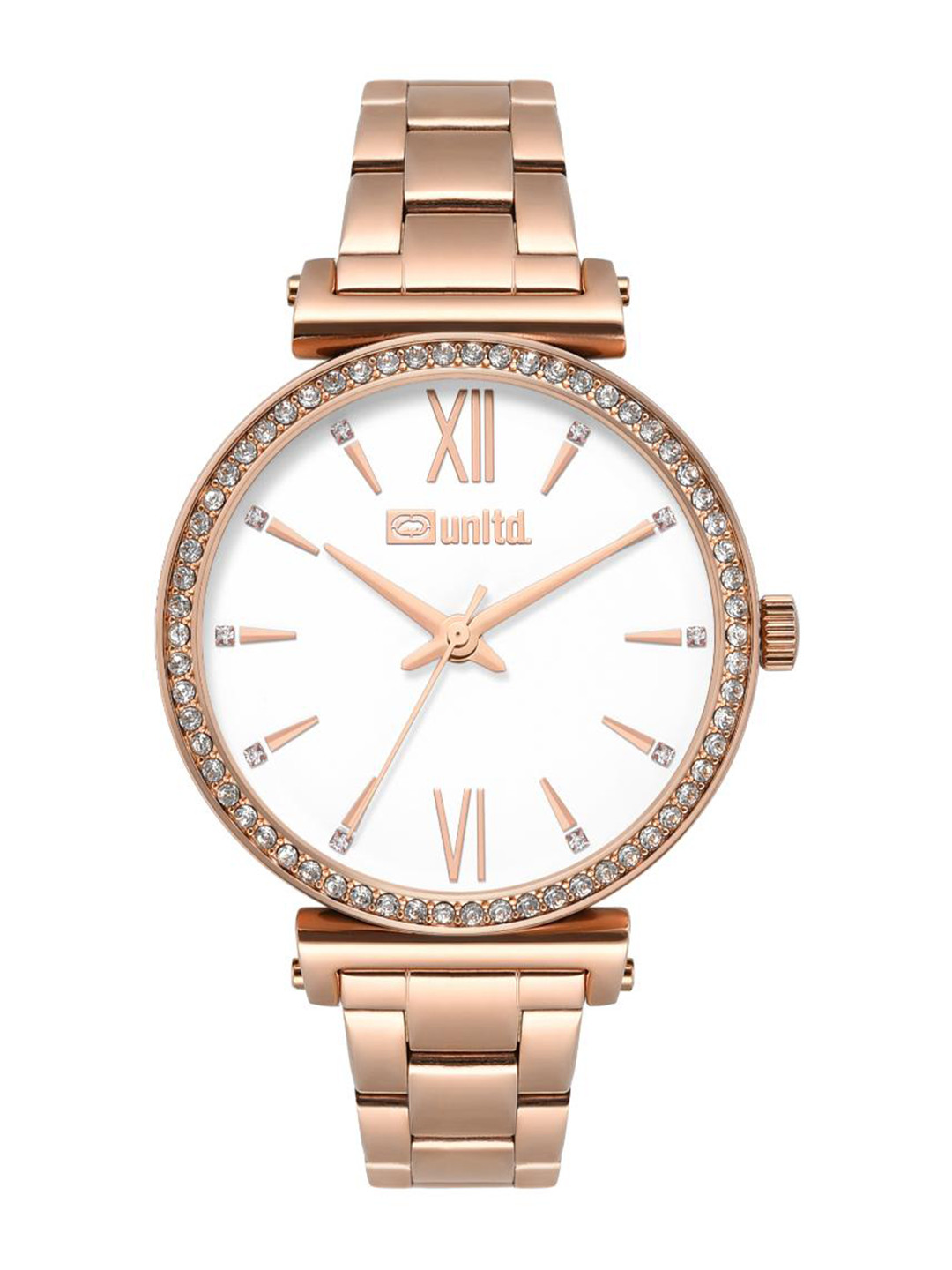 unltd. Women Brass Dial & Stainless Steel Bracelet Style Straps Analogue Watch UNL050003