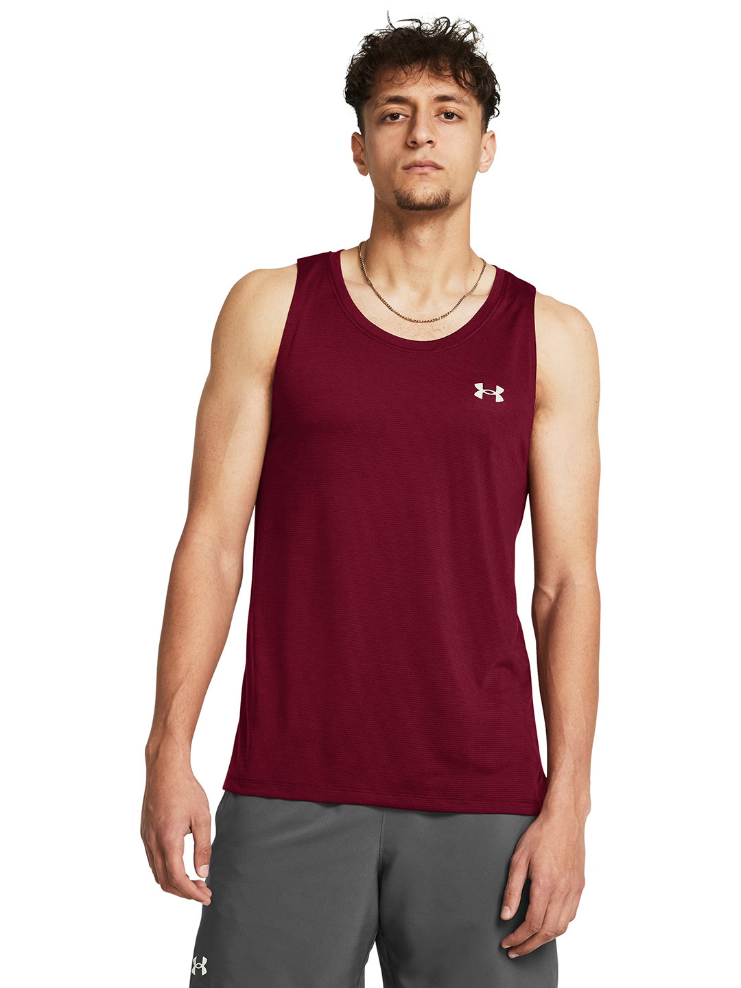UNDER ARMOUR Men Launch Singlet Slim Fit Running T-Shirt