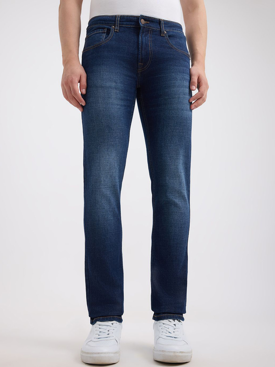 Pepe Jeans Men Vapour Mid-Rise Slim Fit Light Fade Stretchable Jeans