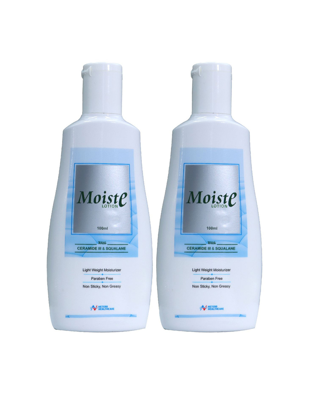 Moiste Set Of 2 Aloe Vera Moisturizer Lotion With Creamide & Squalane - 100 ml Each