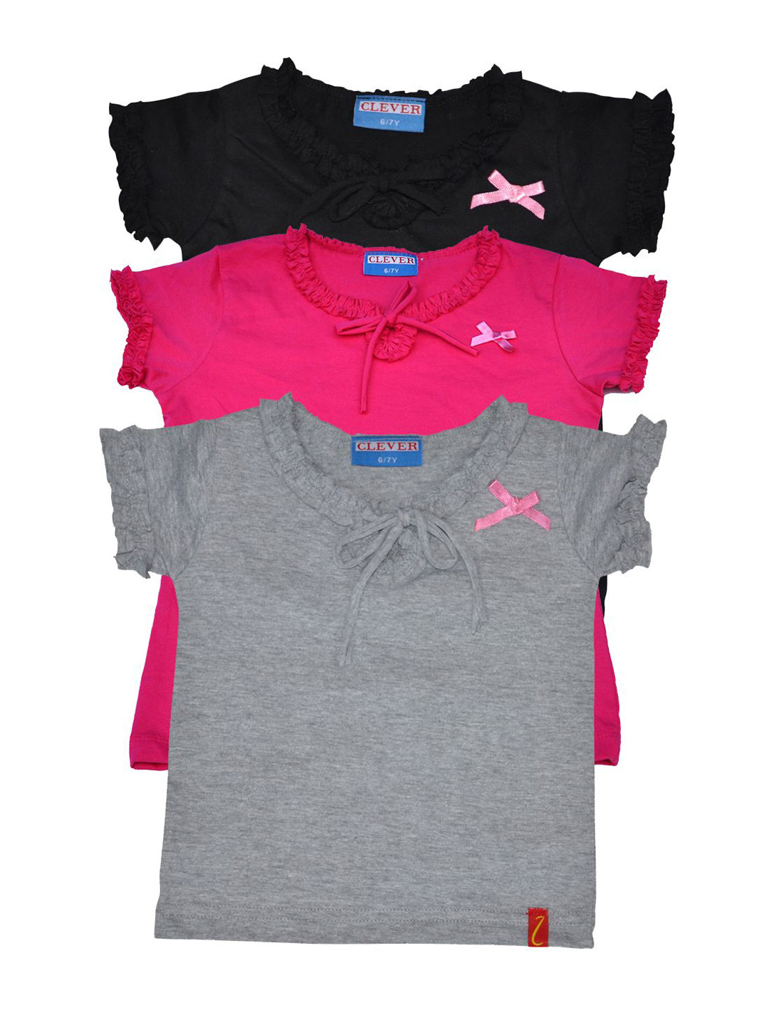 CLEVER Girls Pack Of 3 Cotton Top