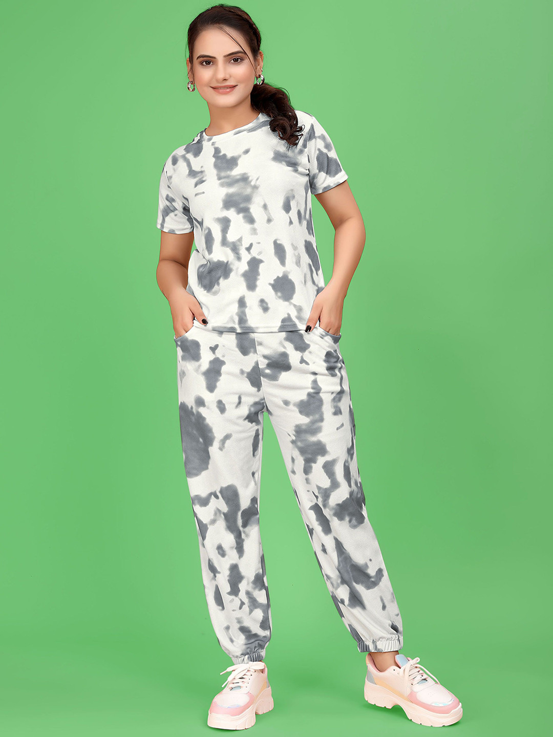 Womens Tie and Dye Black Track Suits