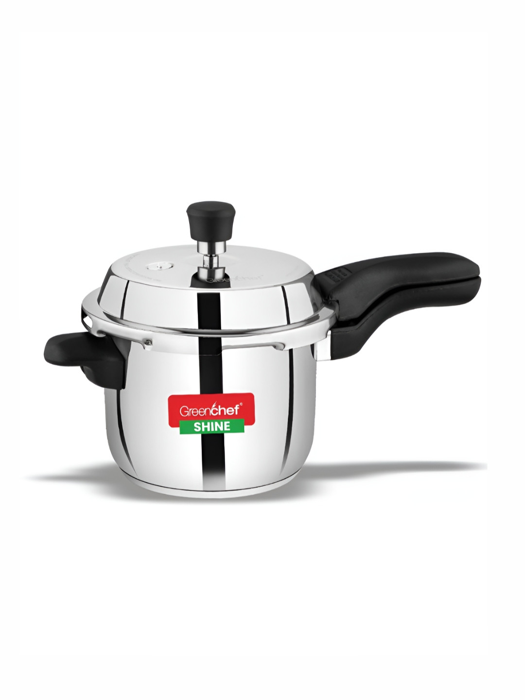 Greenchef Shine Silver Stainless Steel Dishwasher Safe Induction Outer Lid Pressure Cooker-3 L