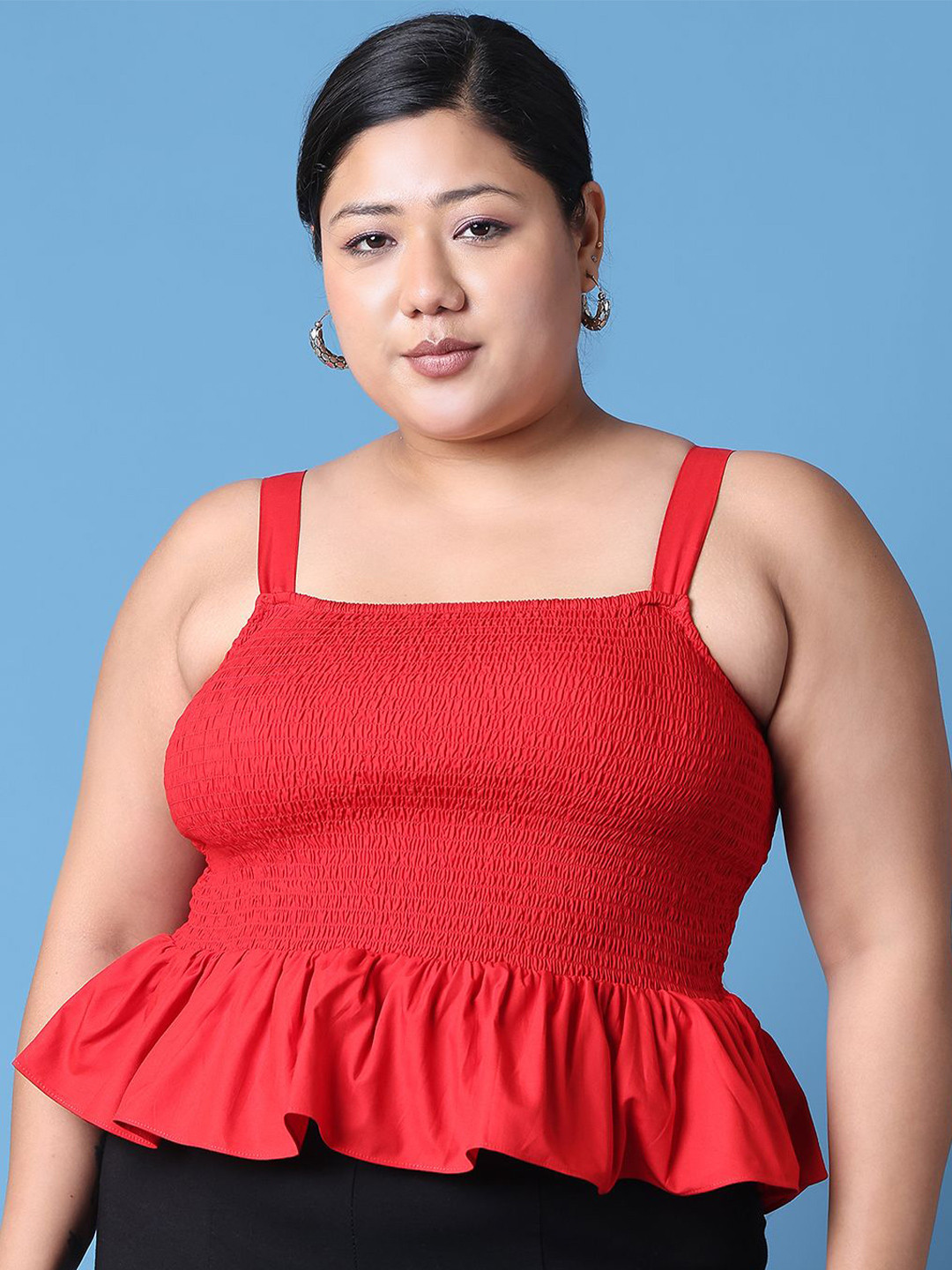 theRebelinme Women Plus Size Crop Top