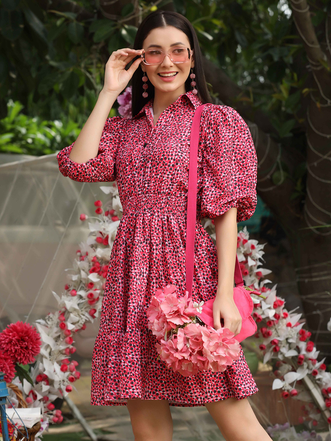 LERIYA FASHION Women Floral Printed Fit & Flare Dress