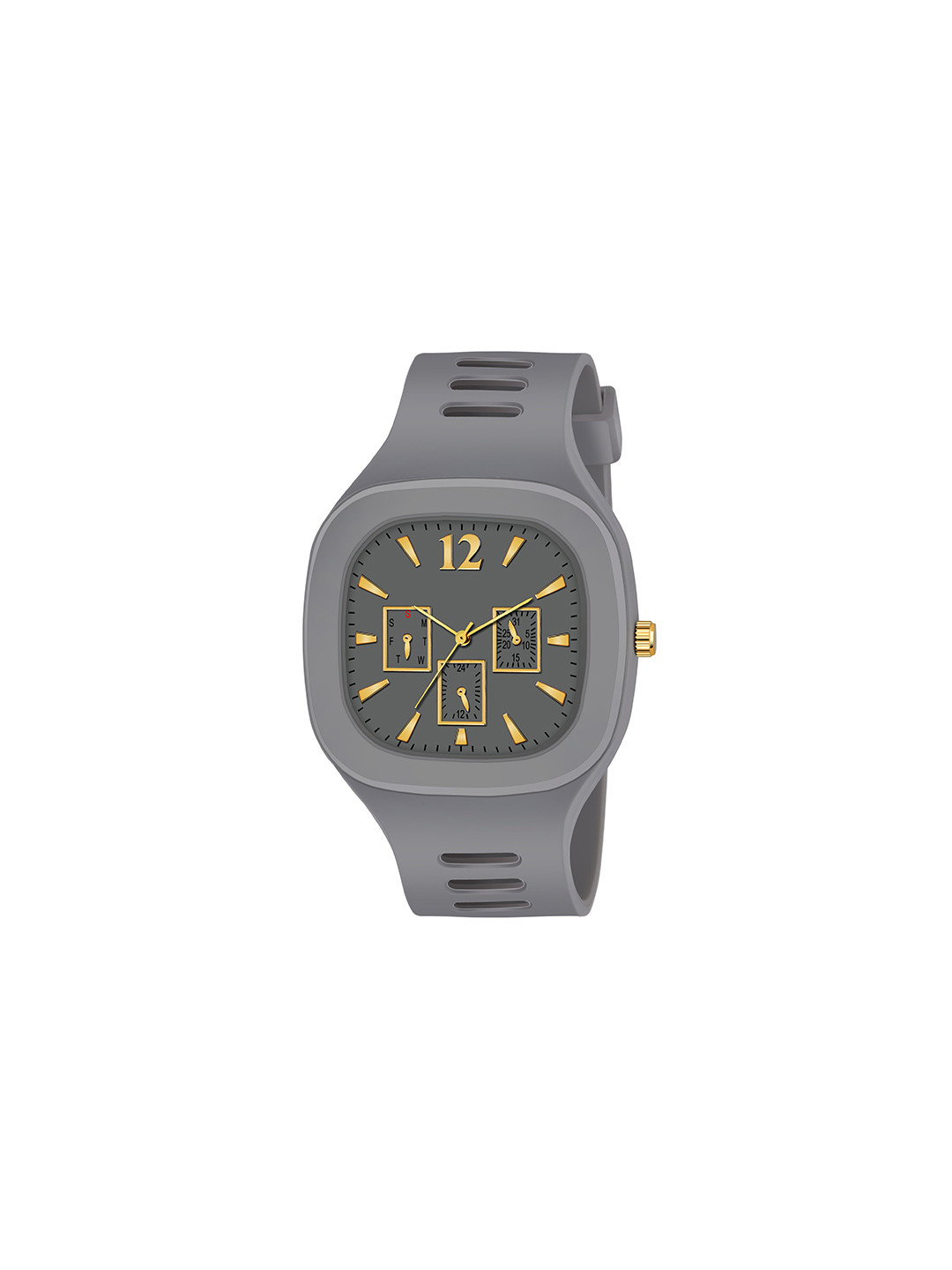 THE SHOPOHOLIC Men Dial & Straps Analogue Watch Square Grey
