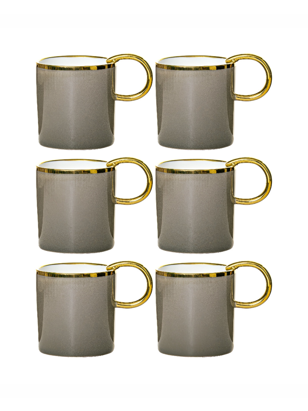 Roxx Brown Porcelain Handmade 6 Piece Mugs-180ml