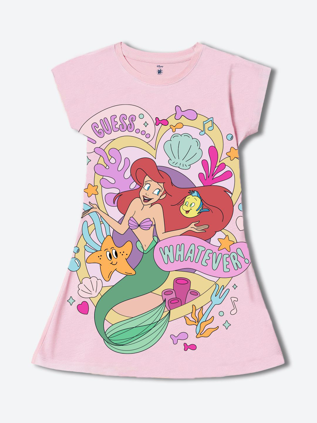 YK Disney Girls Disney Princess Character Print A-Line Dress