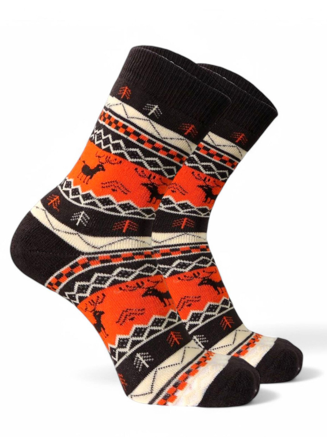 Sockscarving Men Pattern Cotton Calf Length Socks