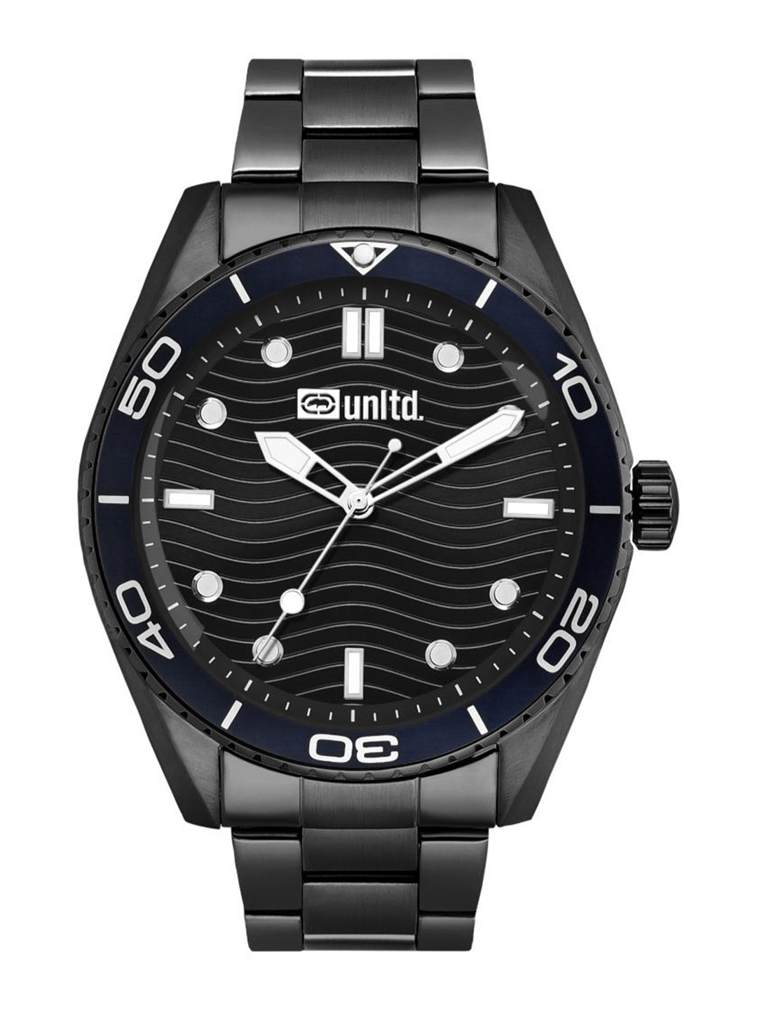 unltd. Men Brass Textured Dial & Reset Time Analogue Watch UNG070004