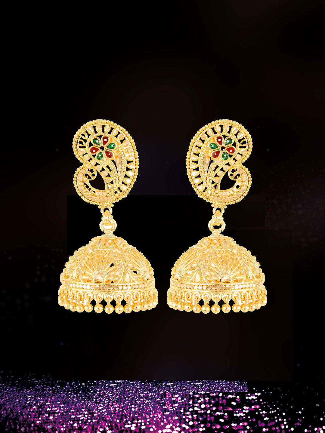 Anouk Gold-Plated Dome Shaped Jhumka