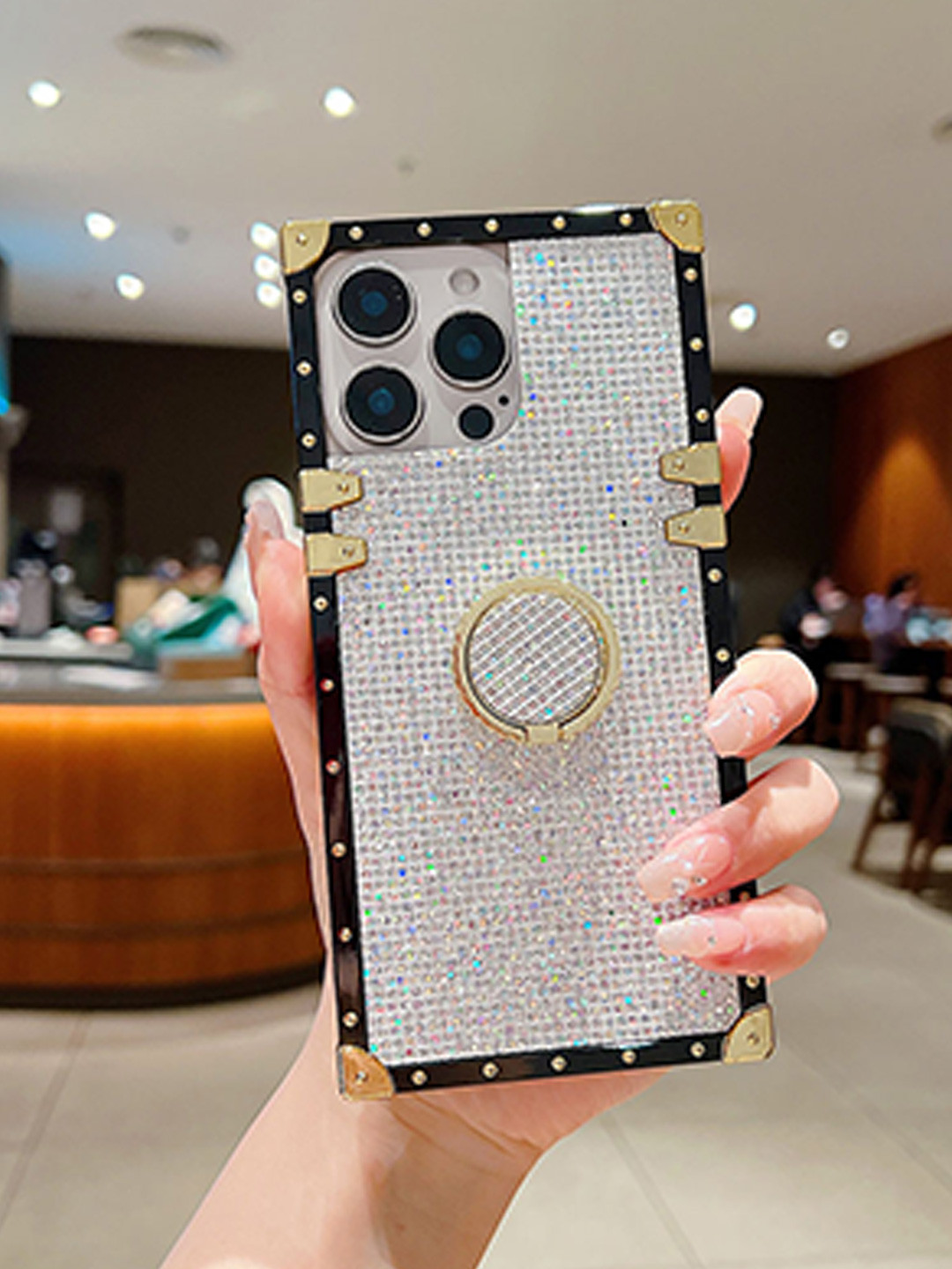 Luxury Kase Slim Protective Cover with Ring Holder iPhone 16 Pro Max Back Case