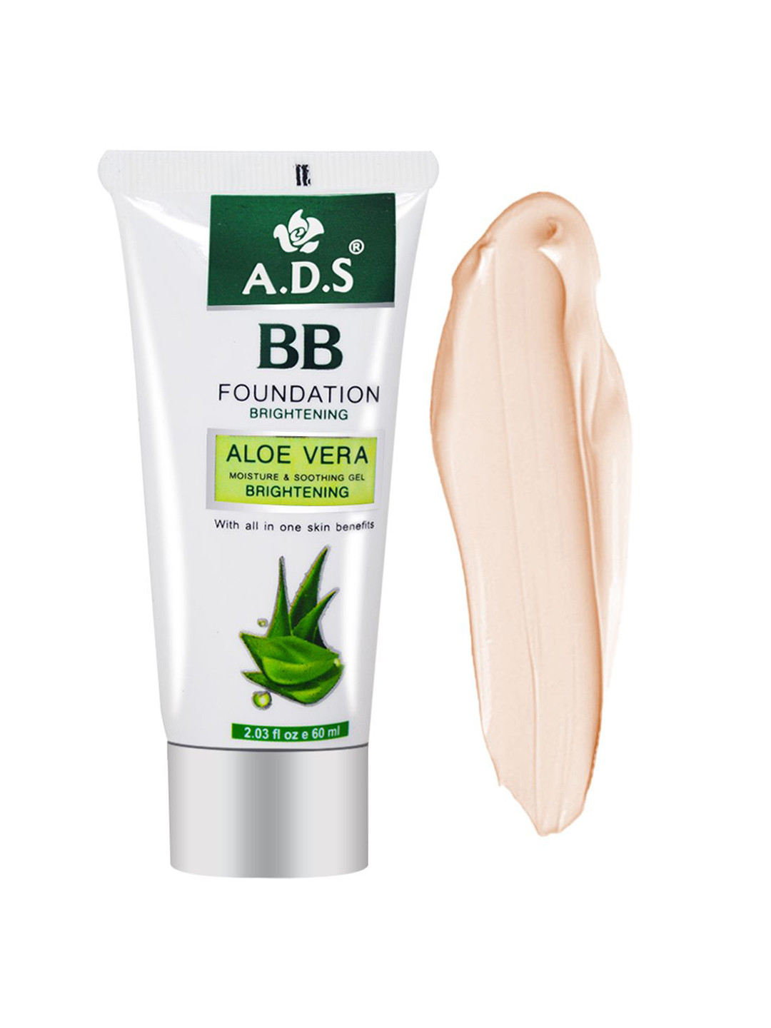 A.D.S Aloe Vera Brightening Waterproof Long Lasting BB Cream Foundation 60 ml - Shade 01