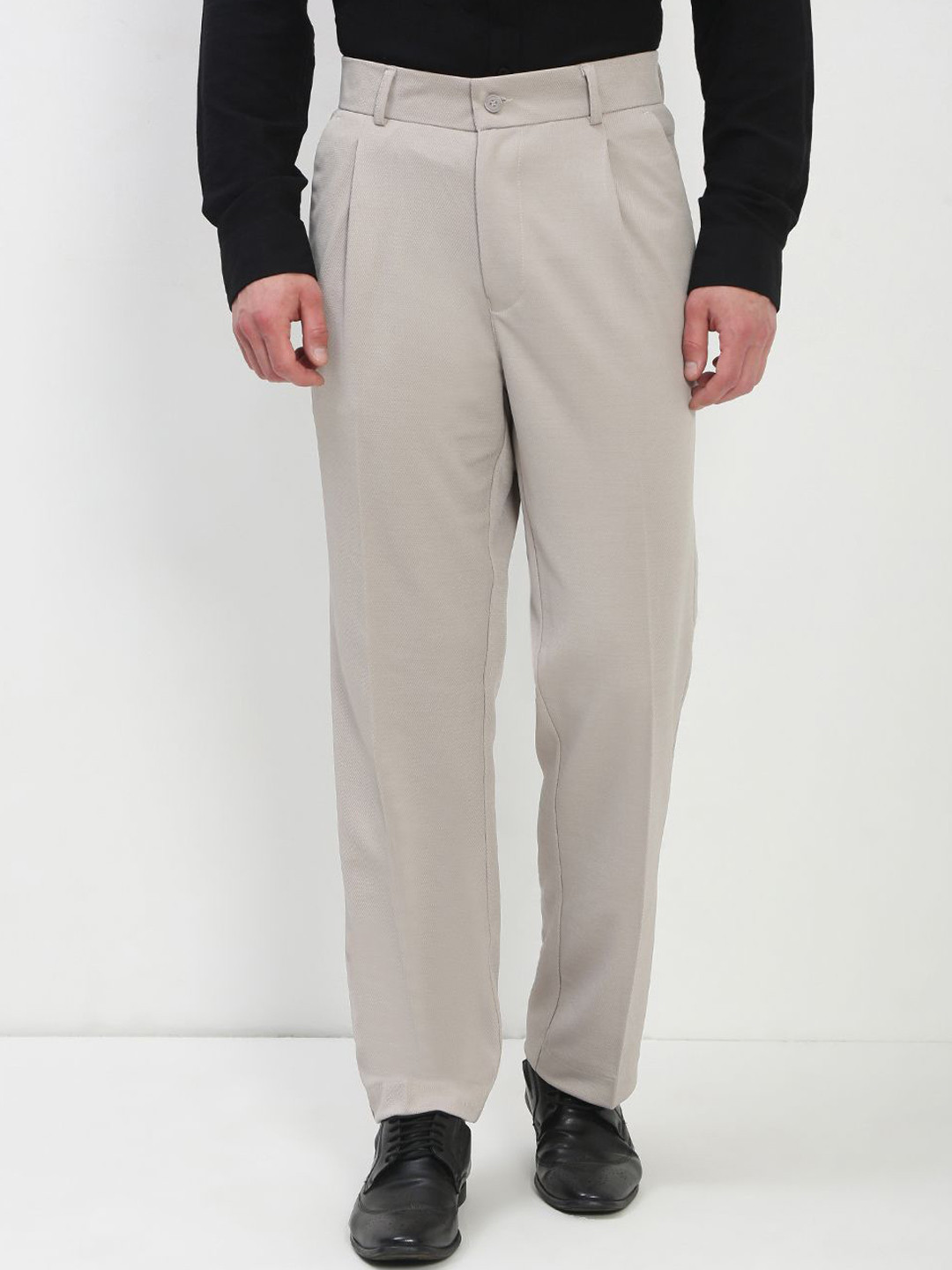 SHOWOFF Men Custom Mid Rise Regular Fit Formal Trousers