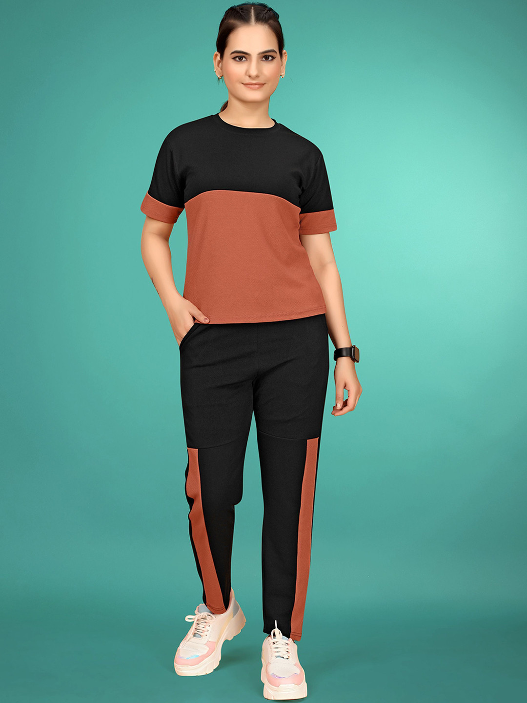 JK Creation Women Printed Mid-Rise TrackSuits