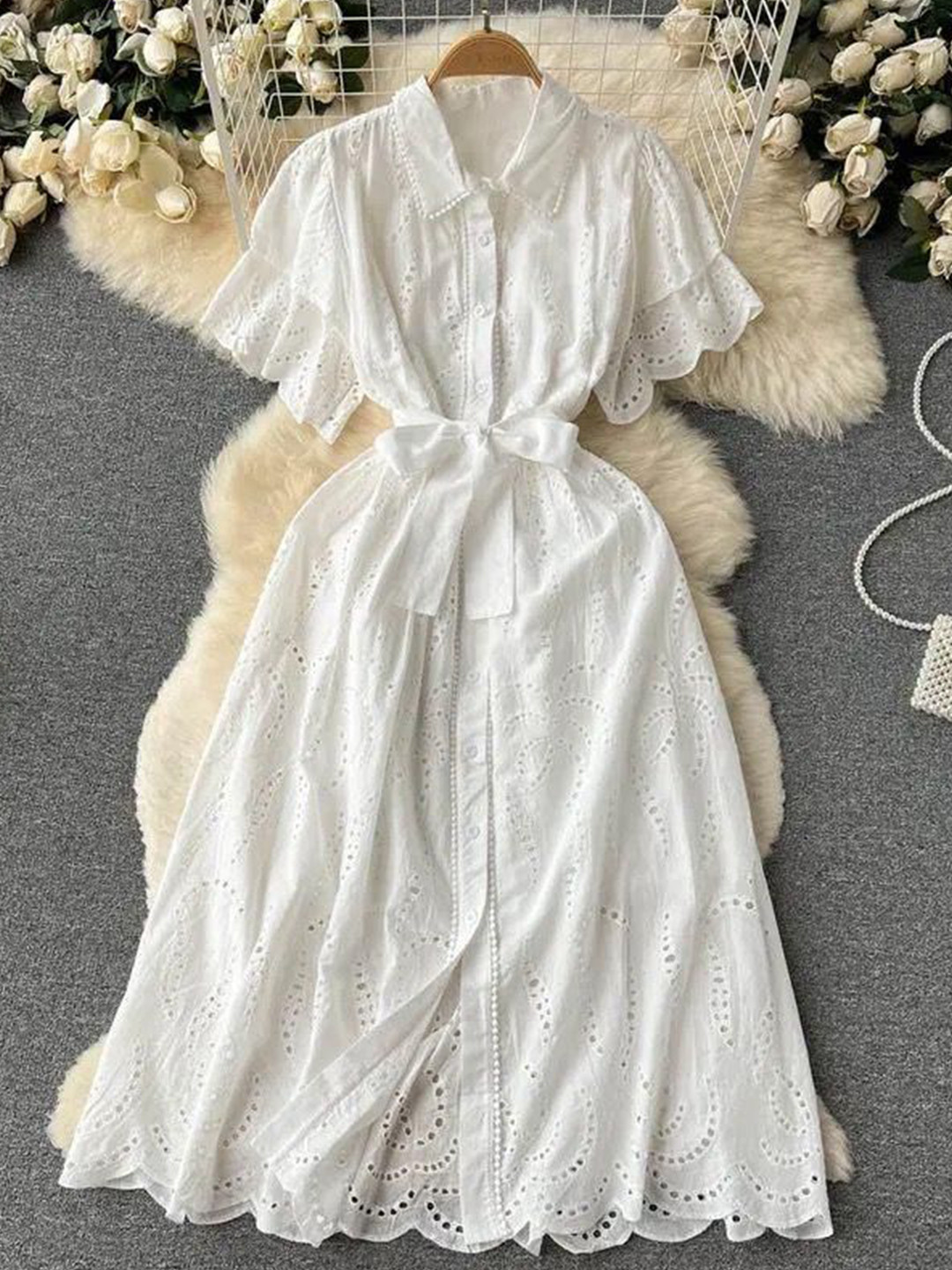 Miss Mosa By Akanksha  Women White Ginny Cotton Dress