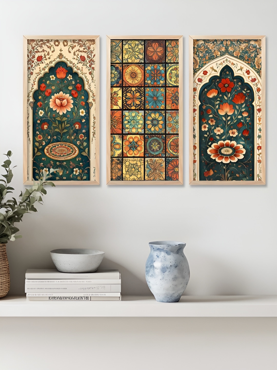 Kotart Traditional Wood Wall Rectangle Paintings Wall Art - 19x10In