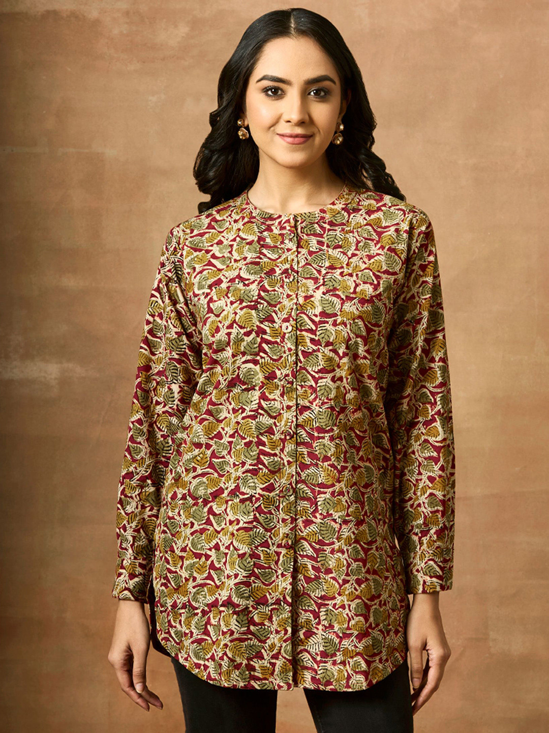 Women Plus Pure Cotton Kalamkari Short Kurti
