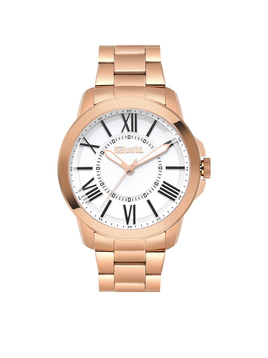 unltd. Men Brass Round Dial & Stainless Steel Straps Analogue Watch UNG060006