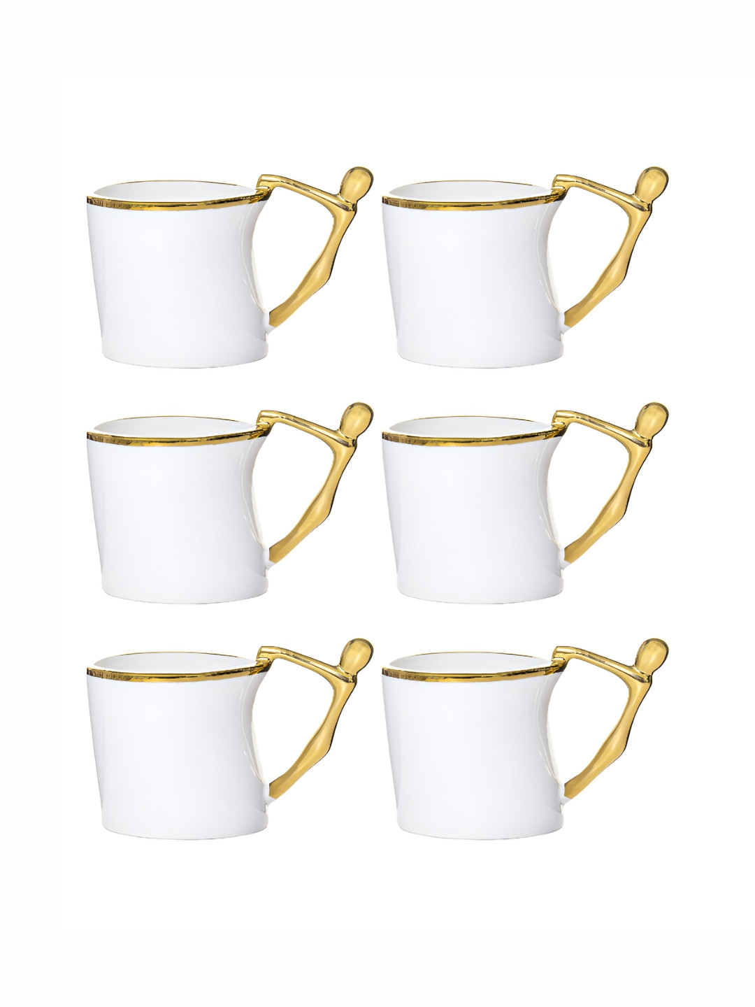 Roxx Best Professor White Porcelain Microwave Safe 6 Piece Mugs-190ml